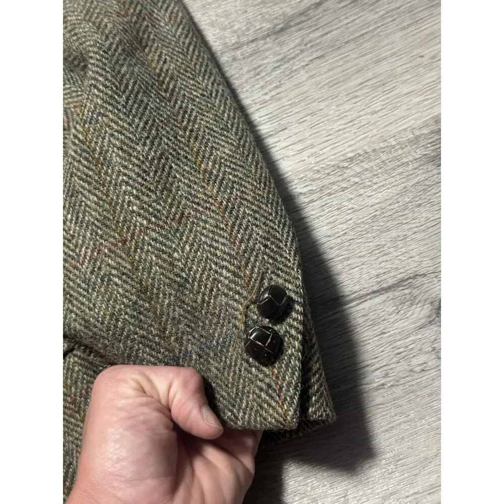 RARE J Press Presidential Harris Tweed Wool Blazer Sports Coat 42R Green